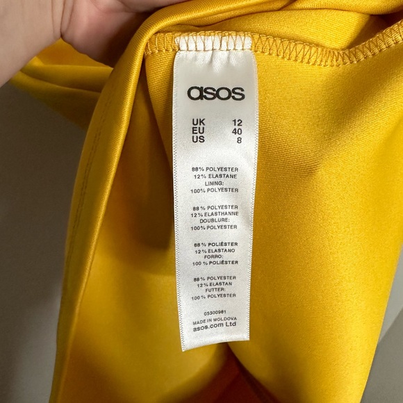 NWT ASOS Mustard Yellow Bardot Sweetheart Off the Shoulder Midi Dress - Picture 7 of 9
